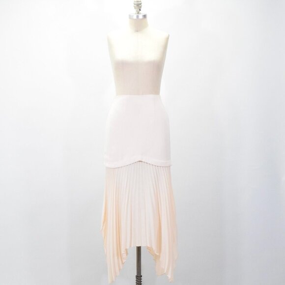 C/MEO COLLECTIVE Cream Ivory Pleated Chiffon Midi Skirt - Picture 3 of 9